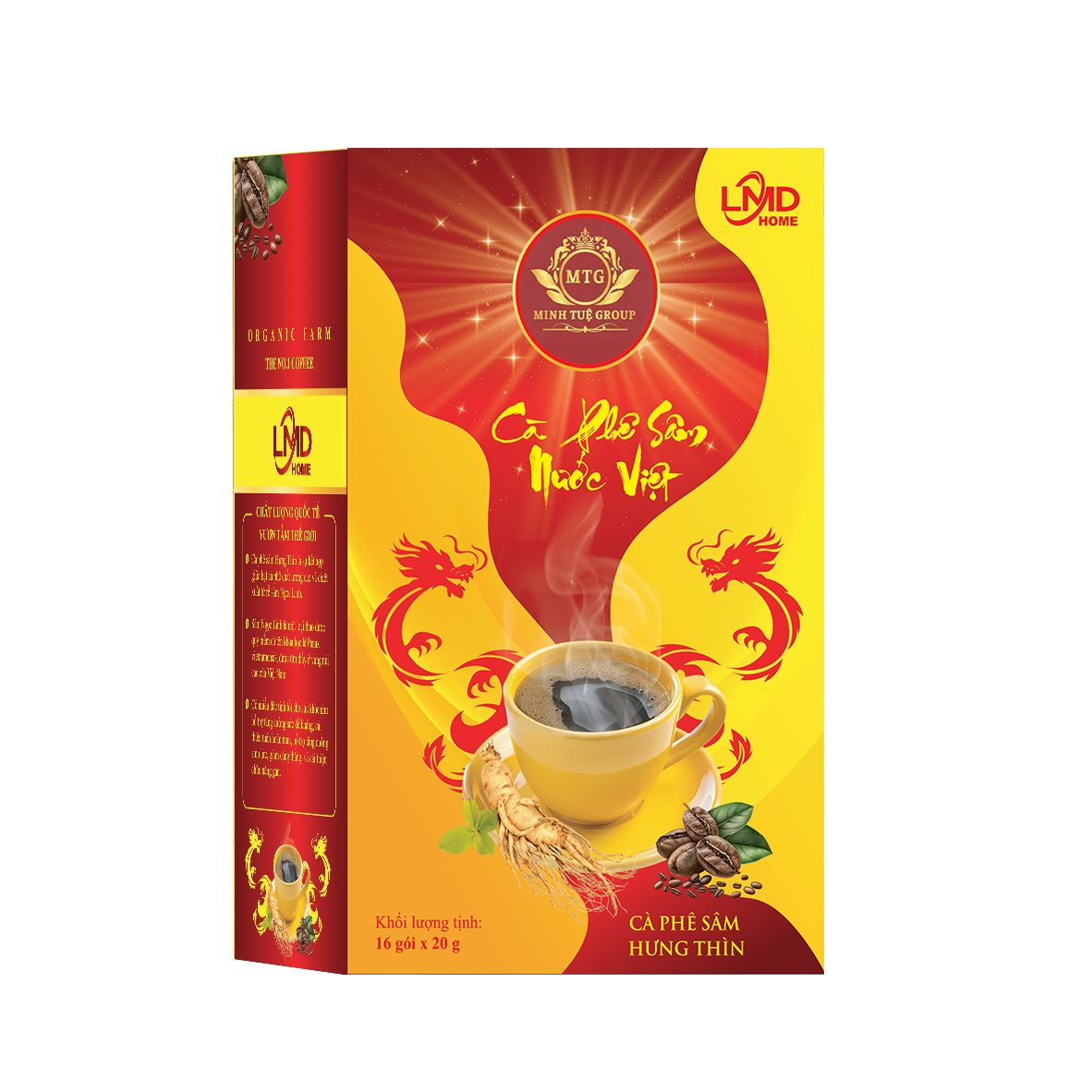 Cà Phê Sâm Hưng Thìn 16 gói x 20g