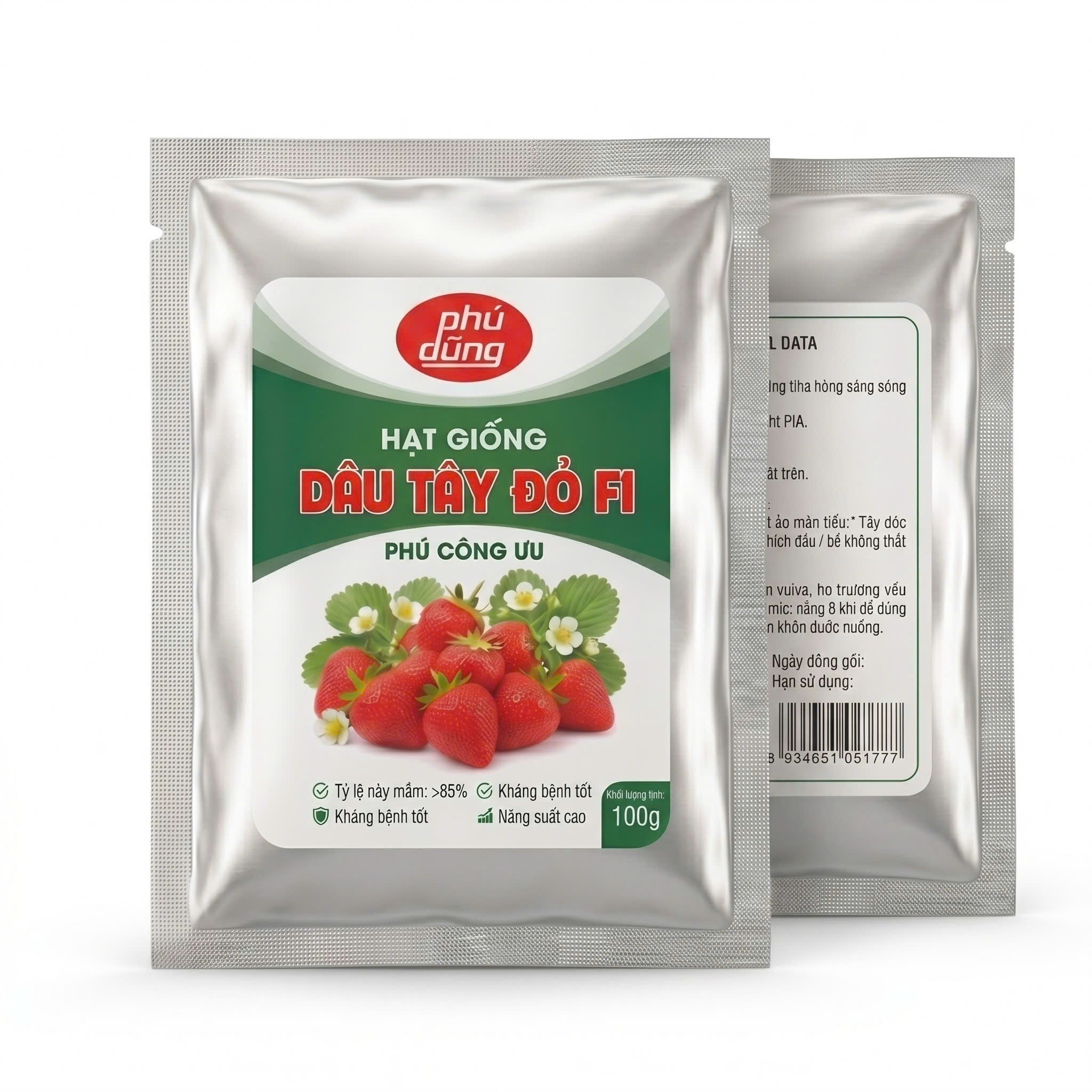 Hạt giống Dâu Tây Đỏ F1 - Phú Công Ưu (gói 100 Hạt)